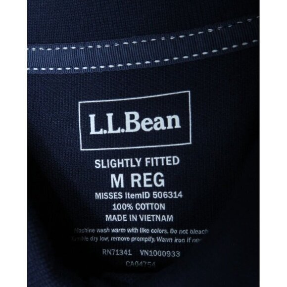LL Bean Polo Shirt Short Sleeves Blue Slightly Fitted Mens Size Medium EUC - Picture 7 of 7